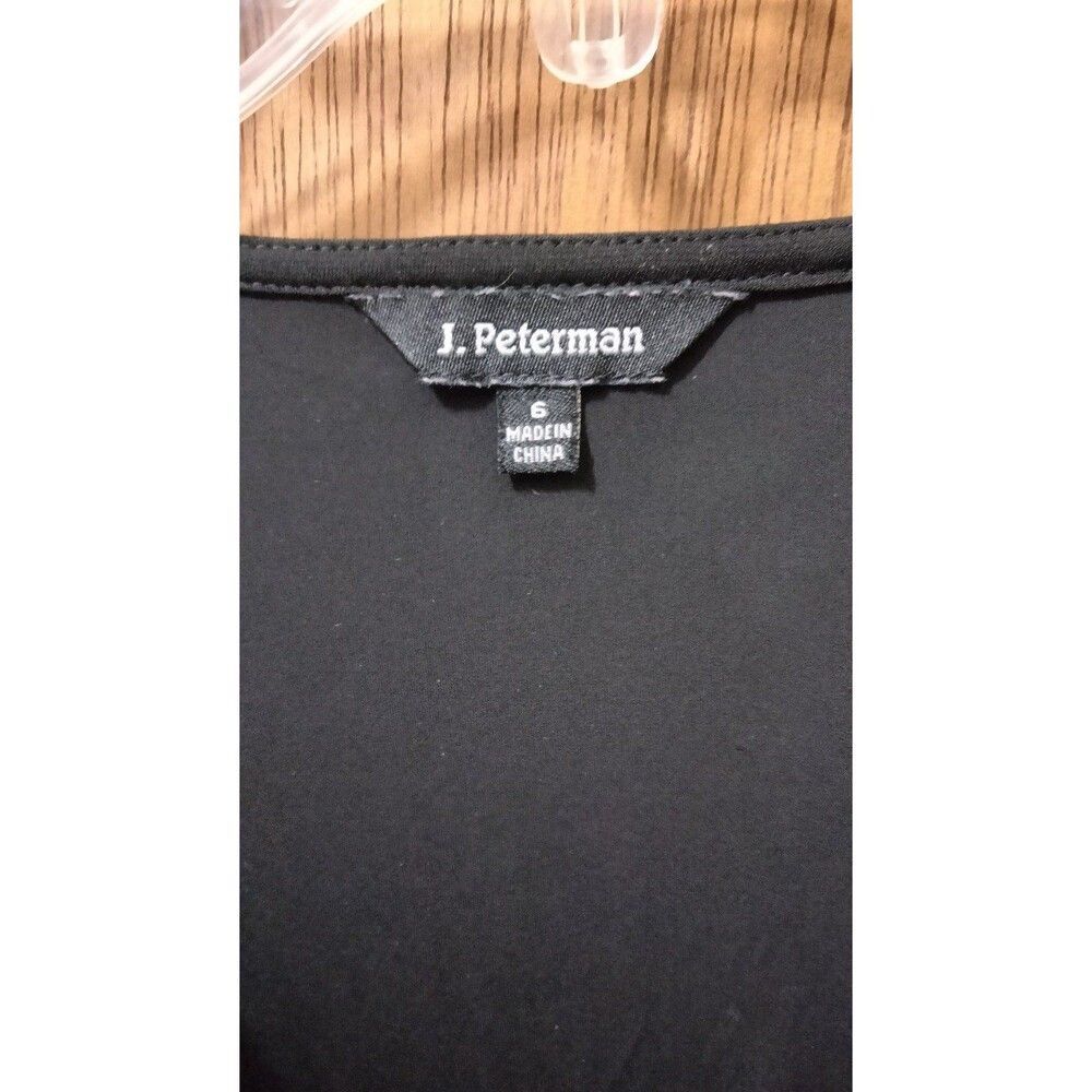 J. Peterman Women's Black Dress Cap Sleeve - Picture 3 of 7